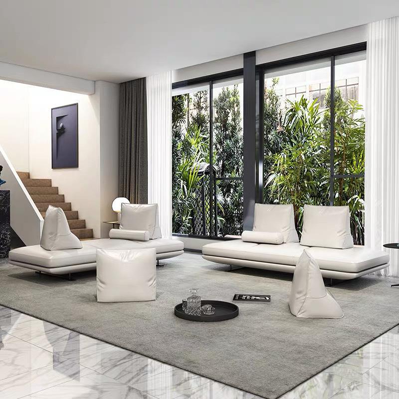 Creative backless sofa, minimalist modern small apartment sofa bed, movable fabric sofa for study, bedroom, chaise lounge