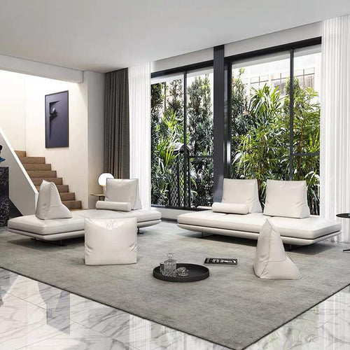 Creative backless sofa, minimalist modern small apartment sofa bed, movable fabric sofa for study, bedroom, chaise lounge