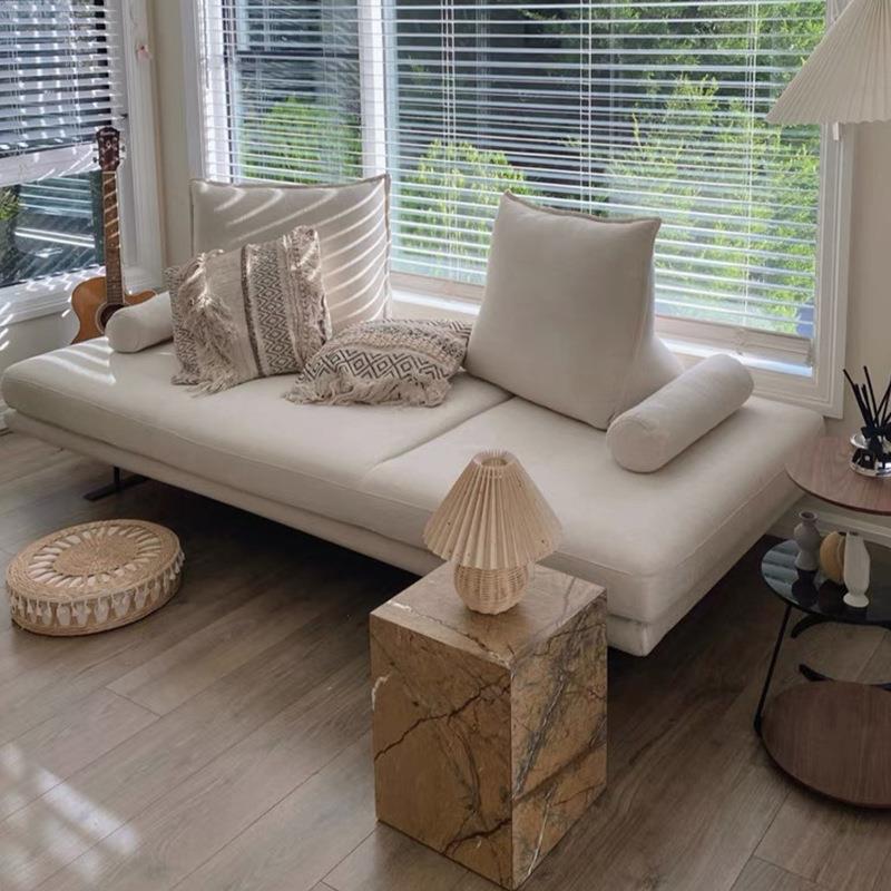 Creative backless sofa, minimalist modern small apartment sofa bed, movable fabric sofa for study, bedroom, chaise lounge