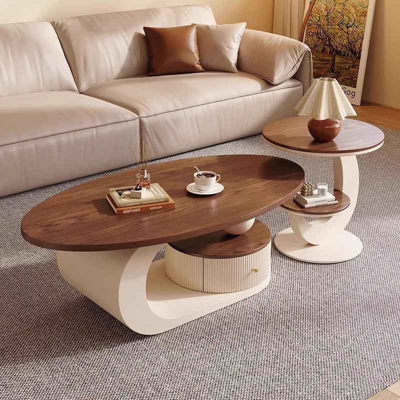 Walnut wood coffee table, a new designer style coffee table with a light luxury and high-end feel, suitable for small apartments and living rooms.