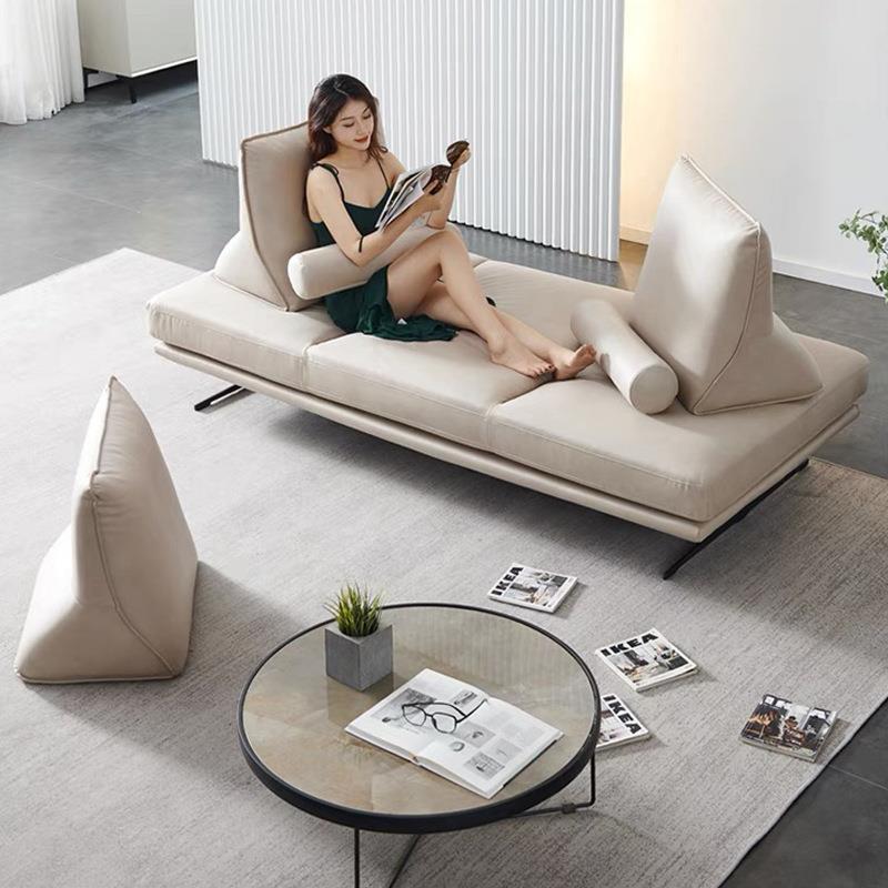 Creative backless sofa, minimalist modern small apartment sofa bed, movable fabric sofa for study, bedroom, chaise lounge