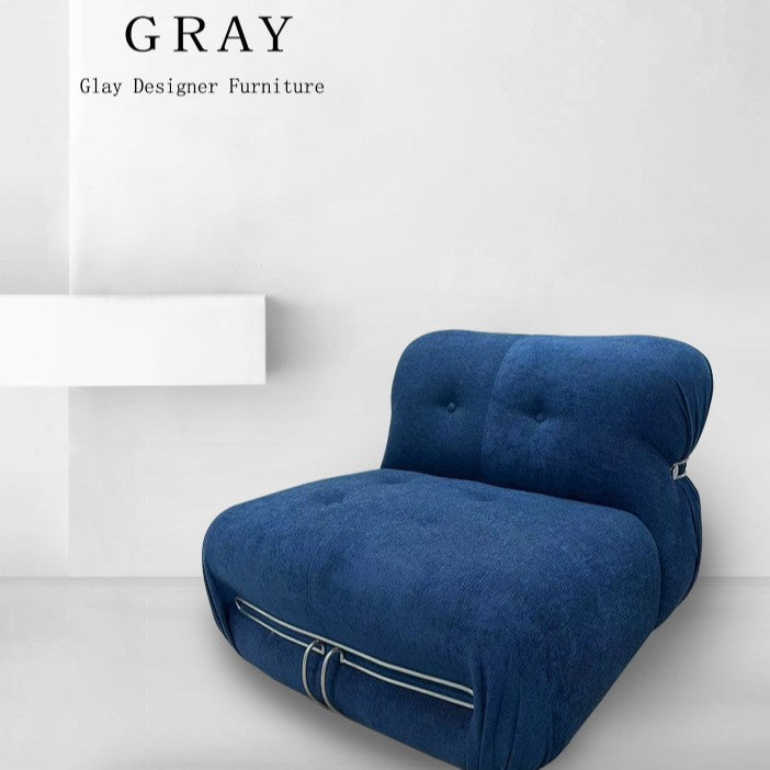 Vintage-style large sofa Soriana Hippo Steel Teeth living room small apartment design French single sofa chair set